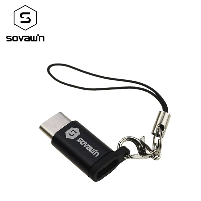 

Sovawin Aluminum Micro USB Type-C Adapter OTG Data Sync Charger Type C Connector with Key chain for Macbook for Xiaomi