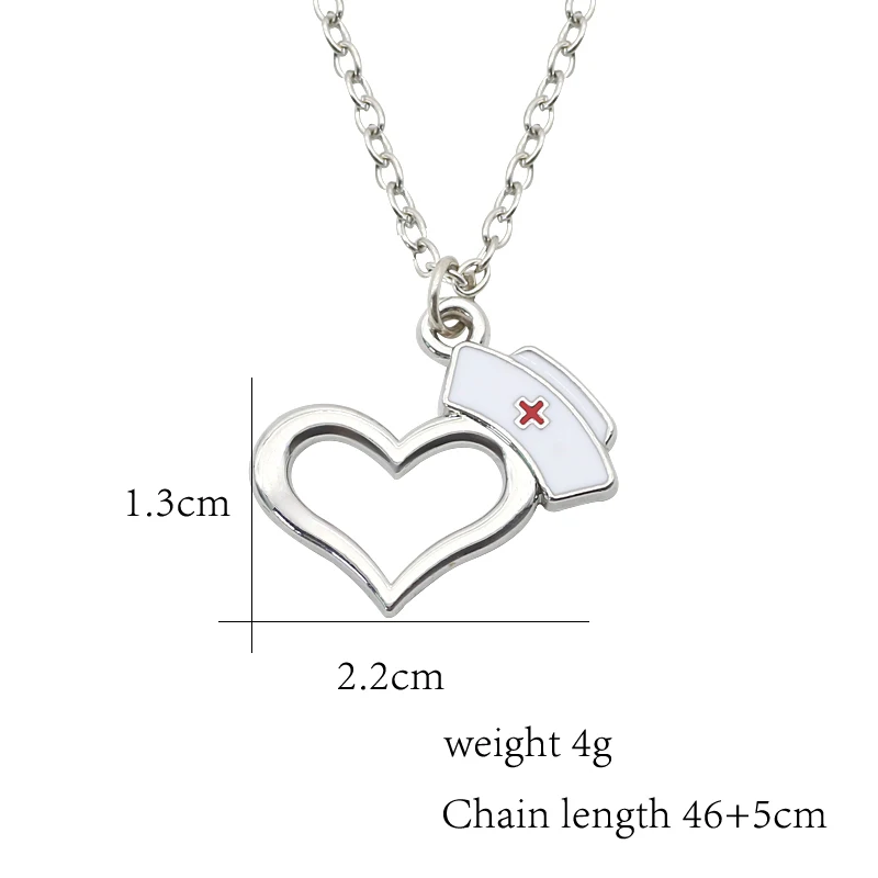 Enamel-White-Nurse-Hat-Pendant-Necklace-Unisex-Prayer-Cross-Hollow-Heart-Charm-Necklaces-For-Nurse-Doctor (5)