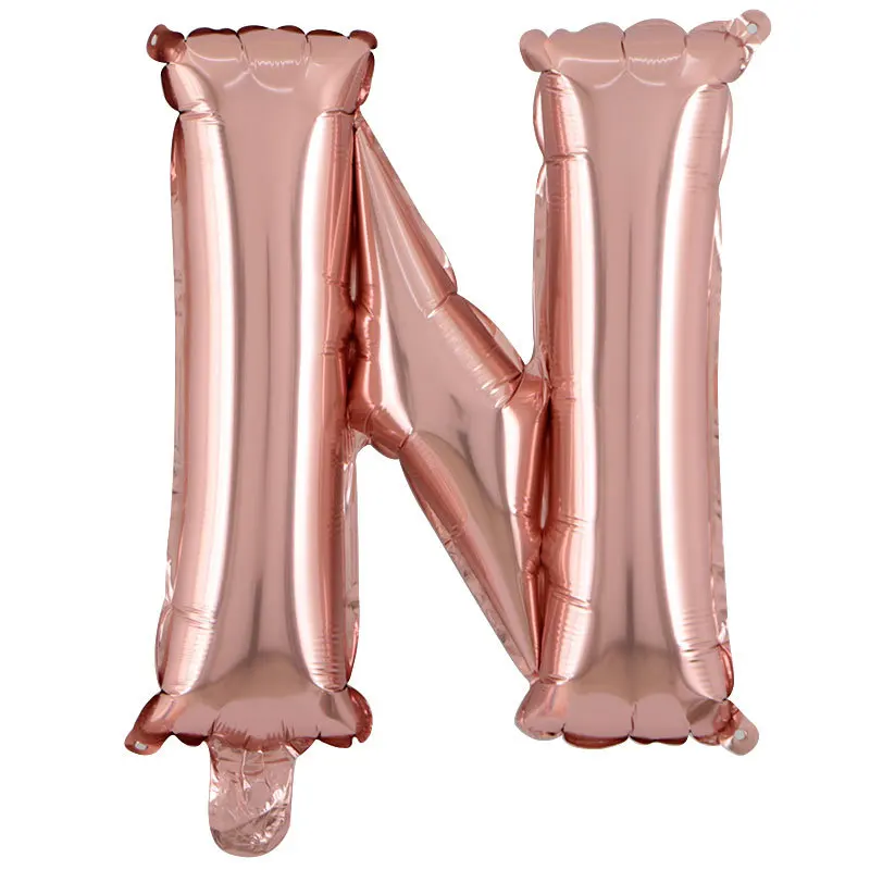 1 шт. розовое золото 16 дюймов A-Z воздушные шары с буквой с днем рождения Свадебные украшения детский подарок гелиевый воздух воздушный шар поставки - Цвет: N