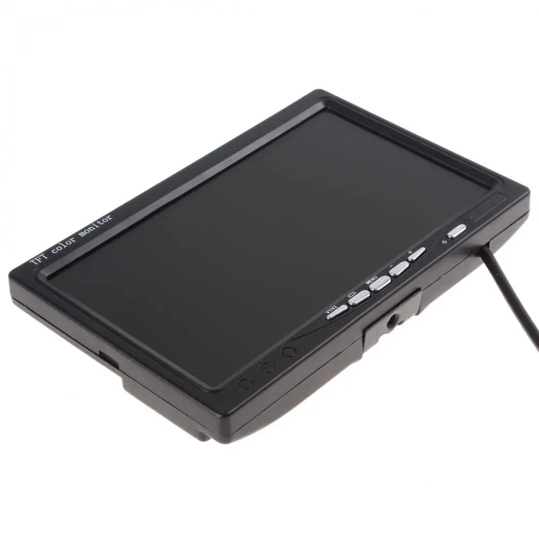 7 дюймов цветной TFT ЖК-экран автомобиля заднего вида монитор 2 канала видео вход PAL/NTSC для автомобиля камера заднего вида