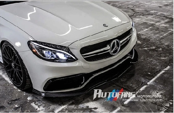 PSM-Стиль передняя губа для Mercedes Benz C63 2/4 двери AMG углеродного волокна передний бампер спойлер тела Наборы W205 AMG C63 аксессуары