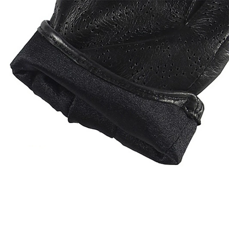 EL006NN  2014 New wrist Genuine leather glovess black solid shorts women winter leather gloves wrist lambskin gloves