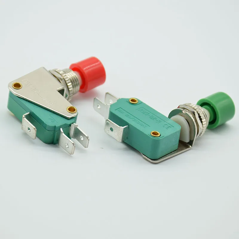 2pcs 3 핀 빨간색 녹색 신호 푸시 버튼 스위치 16A 125V/250V AC 순간 리셋 스위치 SPDT 1 NO 1 NC ...