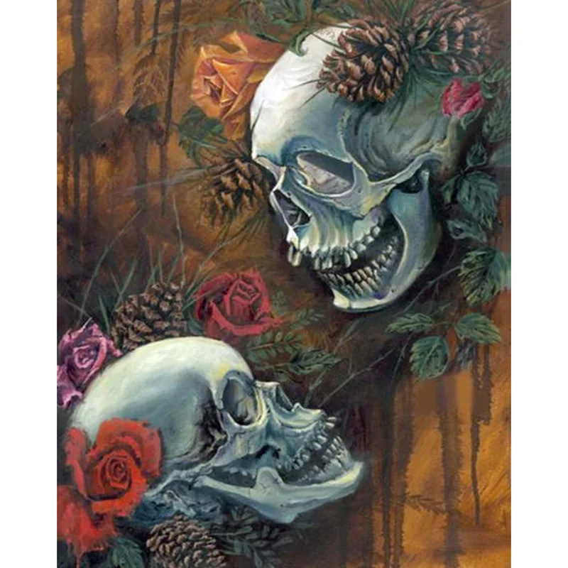 

DIY Diamond Painting Fantasy Skull Couple diamond painting Cross Stitch Mosaic Patterns Full Square Rhinestone Home decor Gift