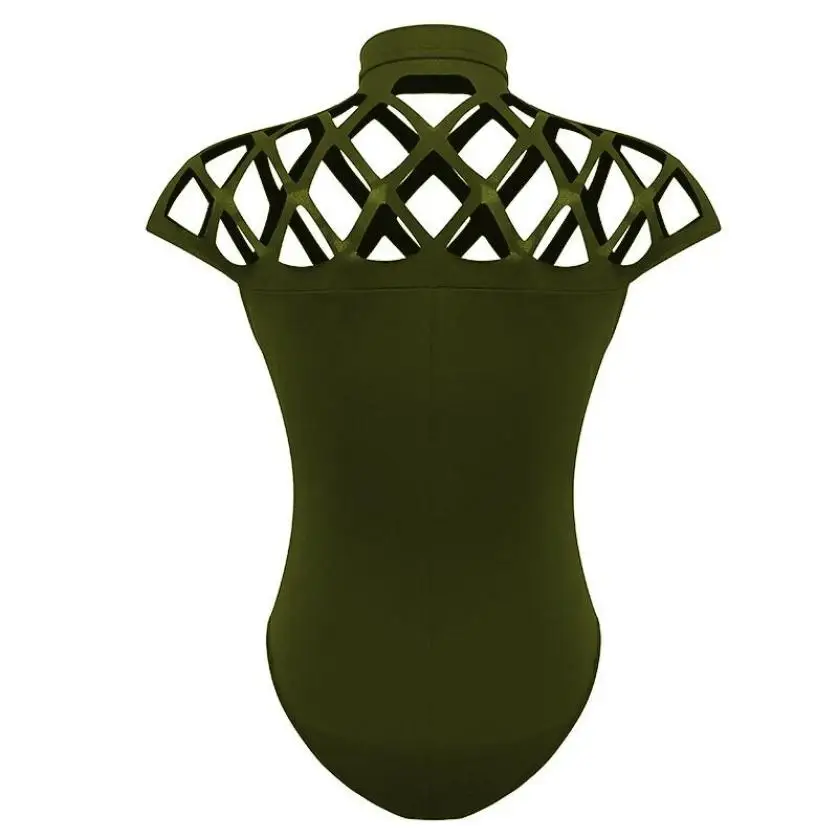 CHAMSGEND женские колье High Neck Bodycon клетке рукава комбинезон Комбинезон Брюки Новое