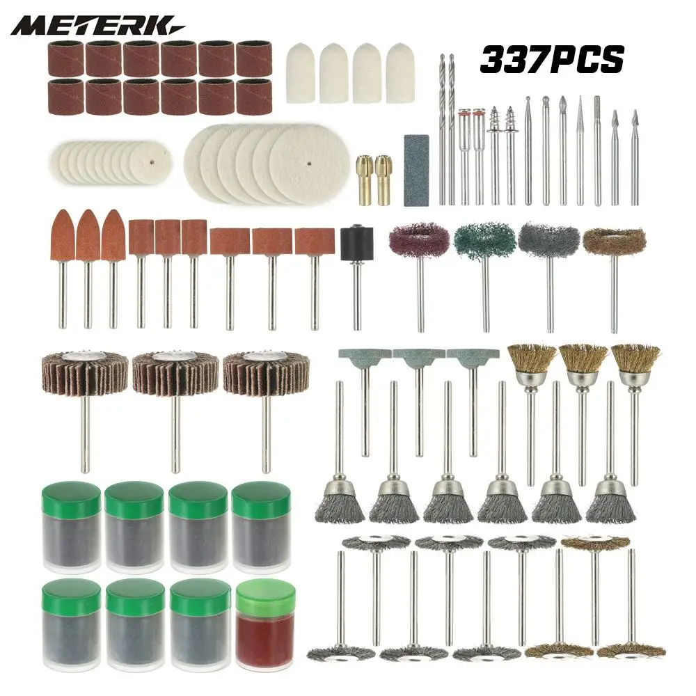 

337PCS 1/8" Shank Rotary Tool Accessories Set Sanding Polishing Grinding Cutting Accessory Bit for Dremel Grinder