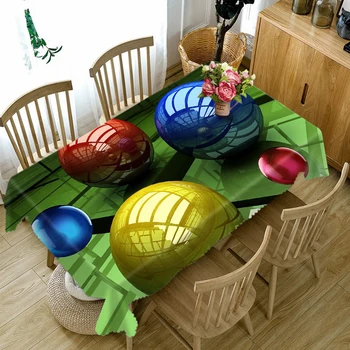 

Colorful Ball 3D Tablecloth Waterproof Dinner Party Coffee Out Table Cloth Round Rectangular Table Cover Pillowcase