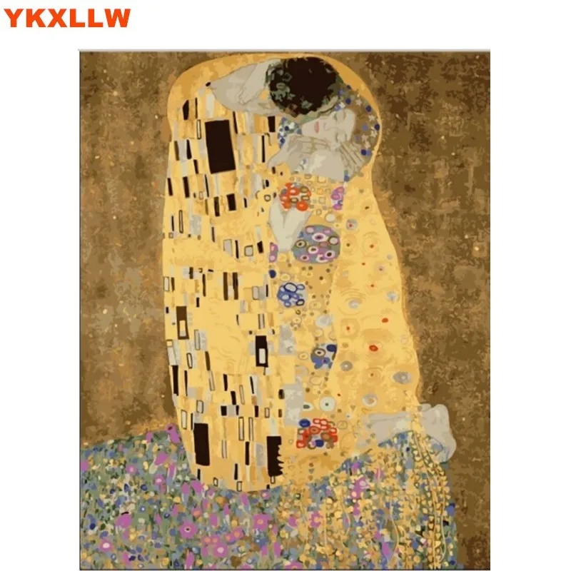HQ Kiss Home Decor Abstract Painting by number Pictures coloring By Numbers Handwork wall module Gift for home decoration | Дом и сад