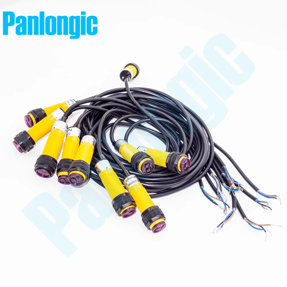 

10PCS M18 E18-D80NK Diffuse Reflection Type Infrared Obstacle Sensor 5VDC 3-80cm Detection Range Adjustable Photoelectric Switch