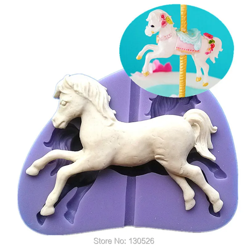 Carousel Horse Silicone Fondant Mold Soap Cake Decor Chocolate Baking