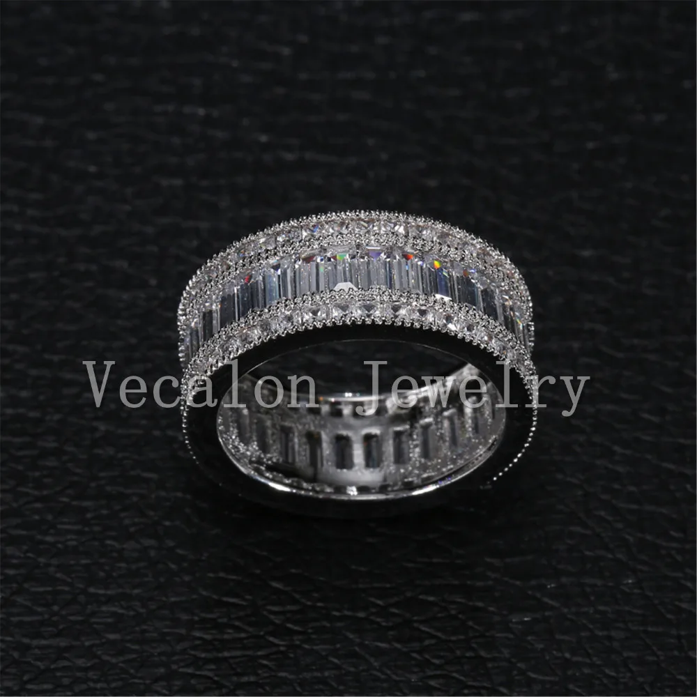 Женское Обручальное Кольцо Vecalon обручальное кольцо из белого золота 10KT с