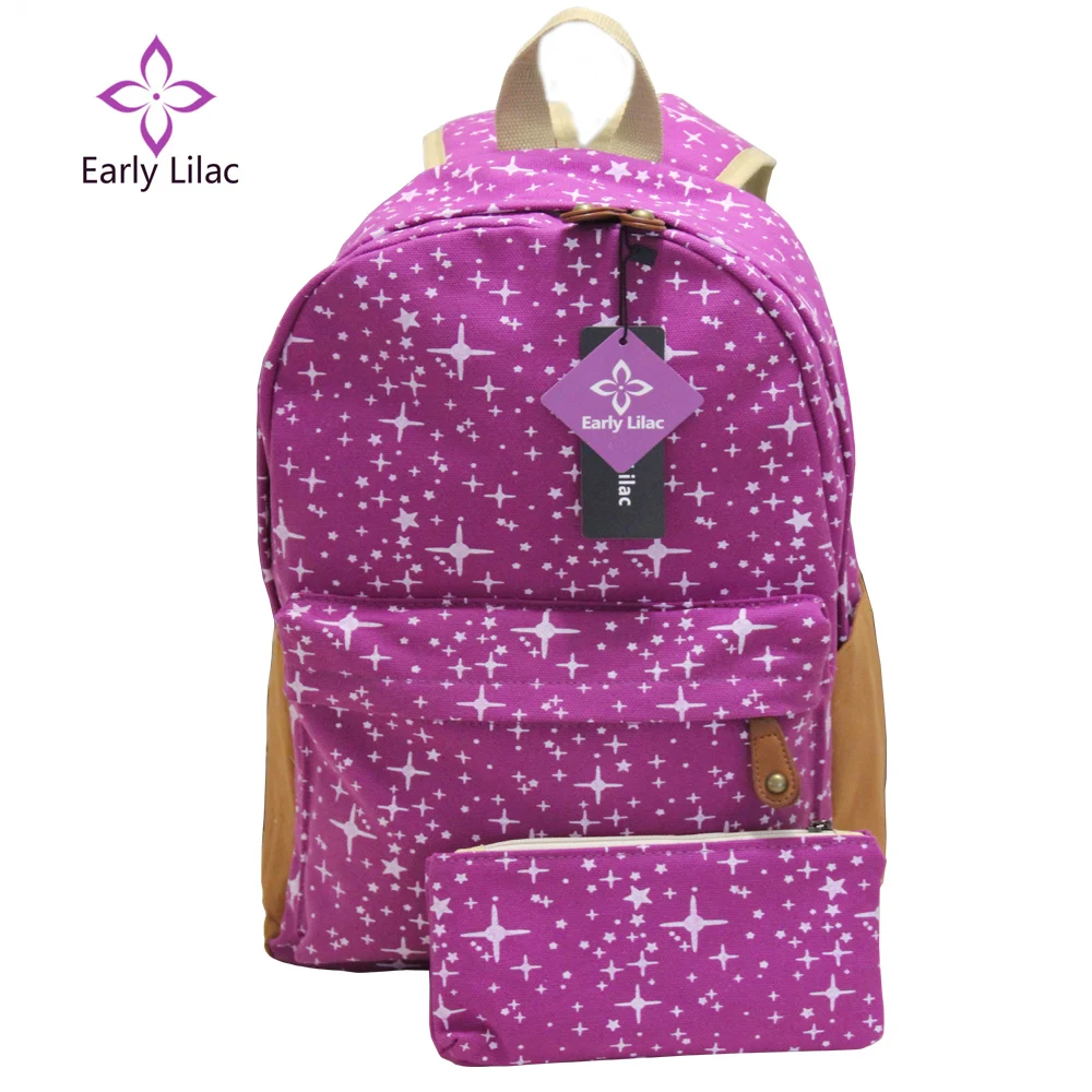 Early Lilac Unisex Canvas backpack For women's & men's backpacks Softback zipper Solid bag Air