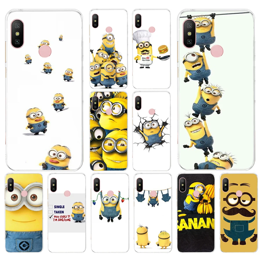 

079FG Cute Funny Despicable Me Yellow Minion Soft Silicone Tpu Cover phone Case for xiaomi redmi note 4A 4X 6 Pro 6A