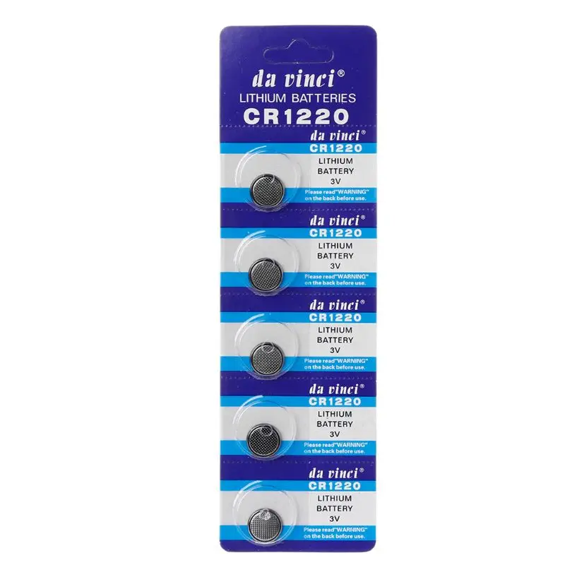 

5PCS Button Battery CR1220 Lithium Coin Cell Batteries 1.55V DL1220 BR1220 LM1220 CR 1220 Electronic Watch Toy Remote