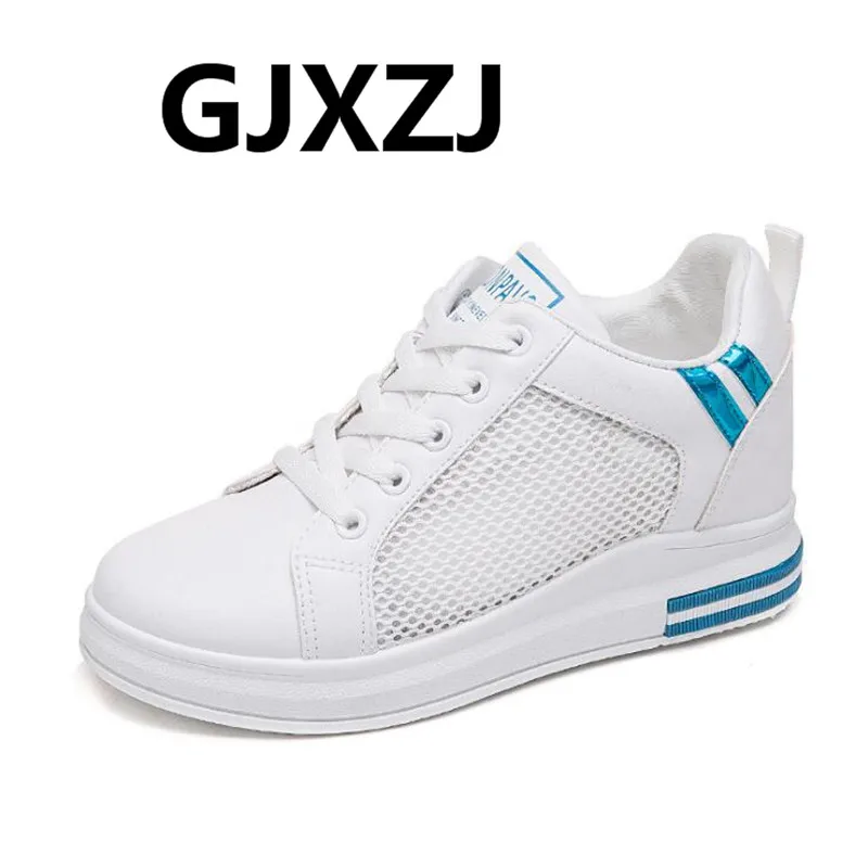 

Outdoor soft bottom summer new height increase white female student casual single net breathable women's shoes