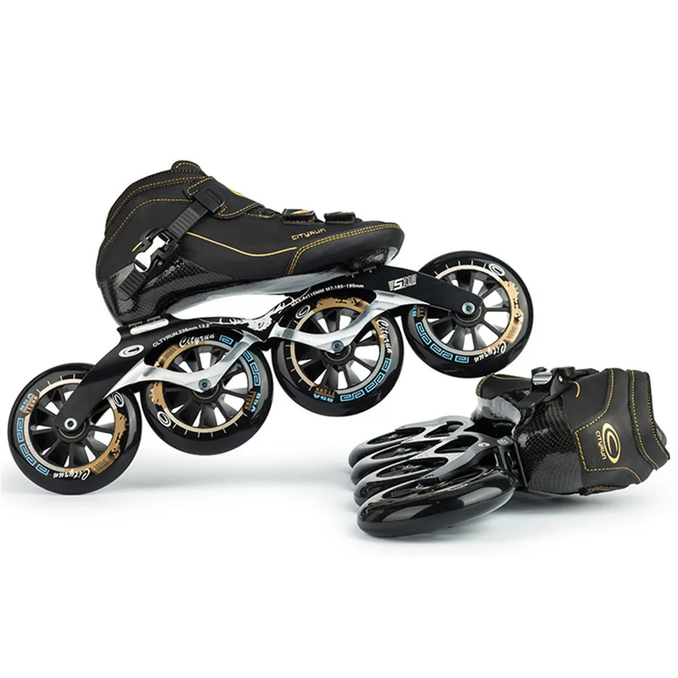 JEERKOOL Cityrun Speed Inline Skates Carbon Fiber Professional Competition 4 Wheel Racing Skating Patines Similar Powerslide C2