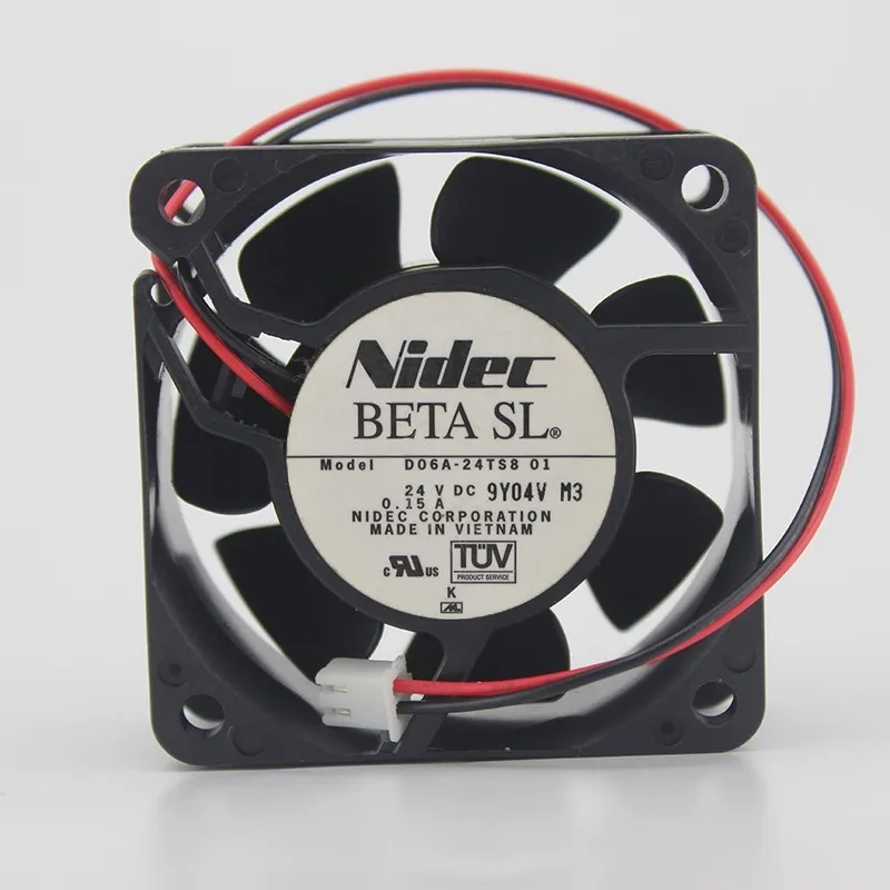 Оригинальный Nidec D06A 24TS8 01 DC 24V 0.15A 60*60*25 мм 6 см 2 шт/комплект провода Инвертор
