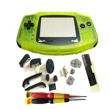 Лидер продаж, прозрачный желтый цвет полный комплект Пластиковый корпус для PokemonPocket экран оболочка для GameBoyAdvance Замена черные кнопки