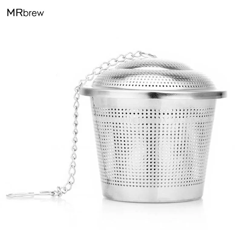 

Stainless steel spice strainer colander filter with chain Herb Mesh Locking tea ball Diameter 65mm