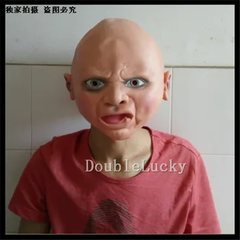 

Free Shipping Halloween Party Cosplay Latex Scary mask Costume Halloween Creepy Cry Baby Full Head Face Latex Mask Toys in stock