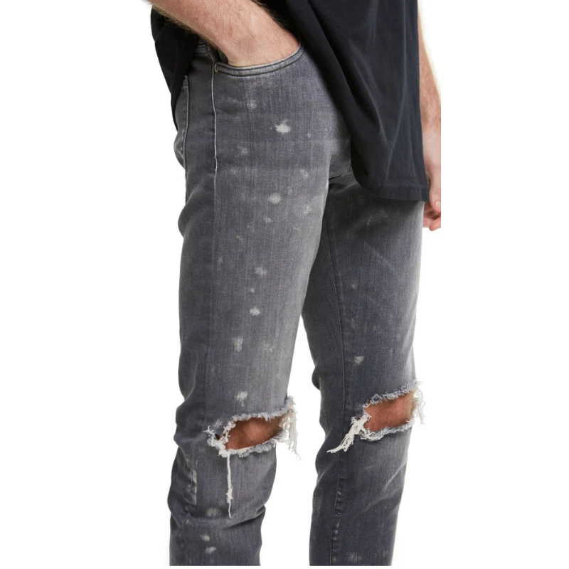 Узкие джинсы с эффектом потертости