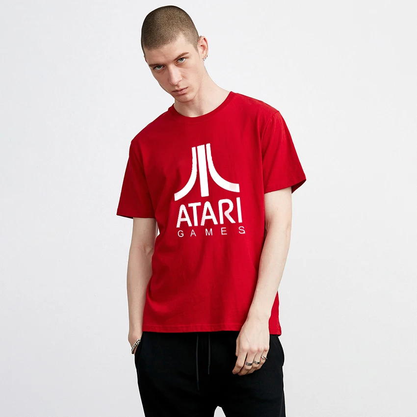 

NEW ATARI Logo of Atari Printed T Shirt Summer 100%Cotton Short Sleeve Arcade enthusiasts T-Shirt Tops High Quality XL Unisex
