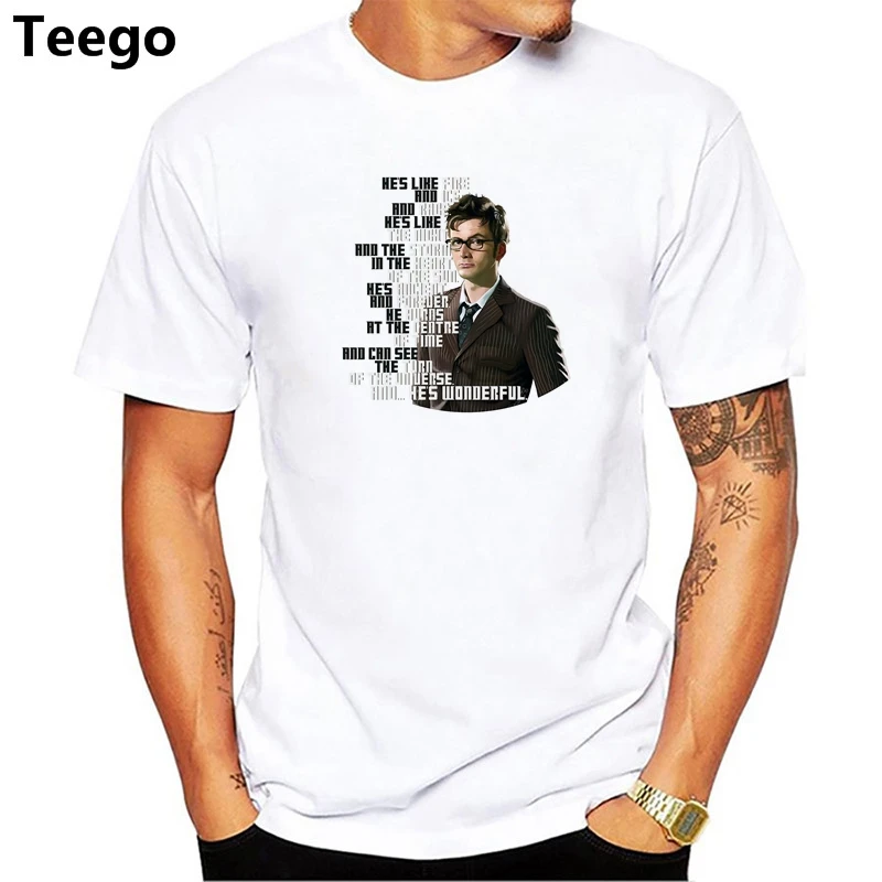 

Newest 2018 Fashion Doctor Who Design T-Shirt Men's 10TH doctor David Tennant T Shirt Summer High Quality Hipster Cool Tee Tops