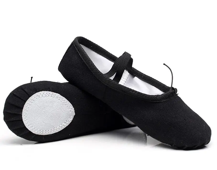 Professional Ballet Dance Shoes Yoga Slippers Indoor Exercising Shoes For Girls Women Canvas Falt Ballet Dancing Kids Girl Shoes - Цвет: black