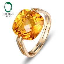 CaiMao 10KT/417 желтое золото 6.41ct Натуральный Цитрин обручальное кольцо ювелирные изделия