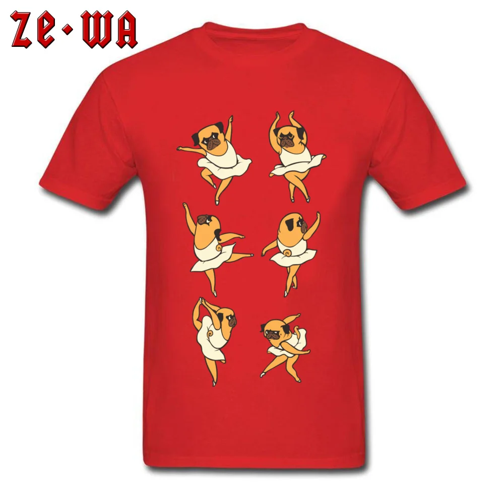 BALLET PUG O Neck Tshirts April FOOL DAY Tops Shirt Short Sleeve 2018 Popular 100% Cotton Casual Tee Shirt Customized Man BALLET PUG red