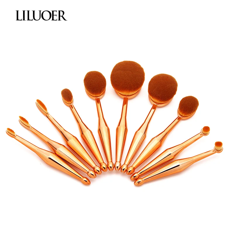 LILUOER 10 pieces make up brushes high quality makeup brush kit professional brush set