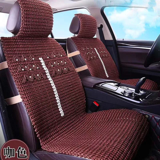 Breathable hand woven Summer car seat cover 5pcs High quality Natural cotton core without