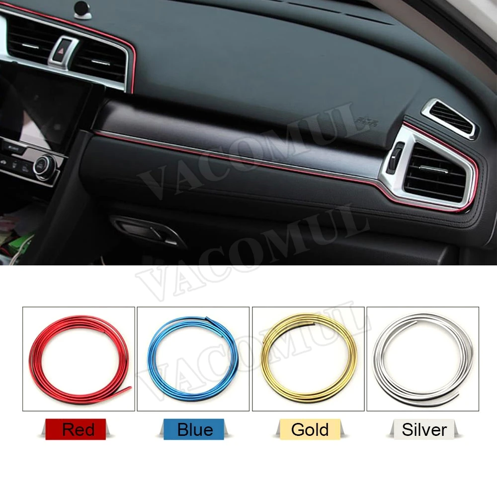 

5M Interior Decoration Strips Moulding Trim Dashboard Door Edge Universal For Cars Auto Accessories Car styling