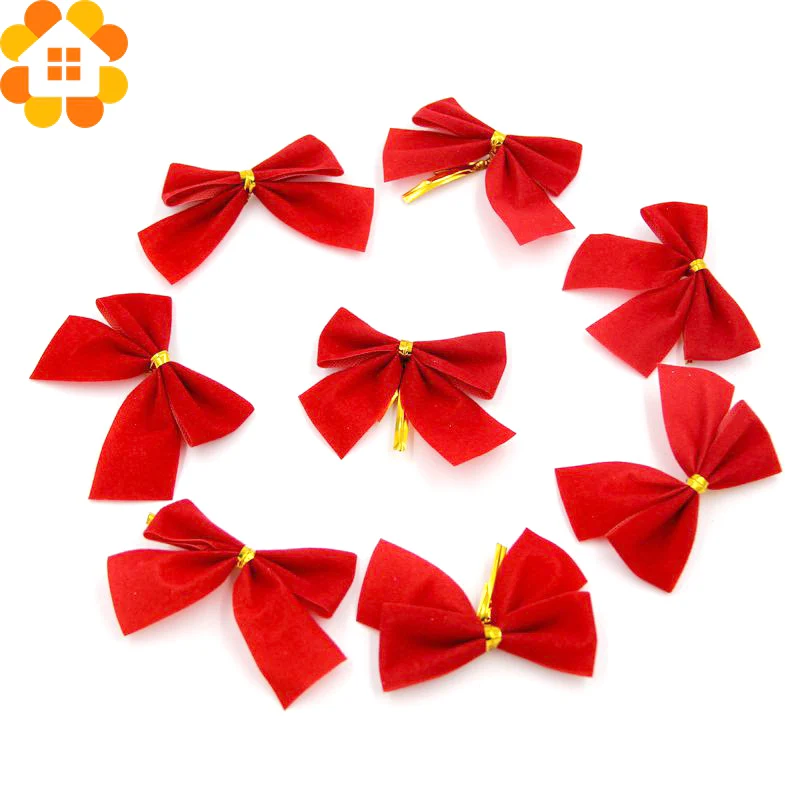 12 шт. новогодние банты красные золотые и серебряные|bow diy|christmas bowschristmas party decoration |