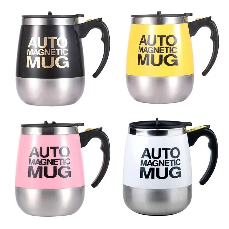 

Auto Magnetic Mug Coffee Milk Mix Cups Stainless Steel Tumbler Creative Electric Lazy Self Stirring Mug 400ml (No Batteries)