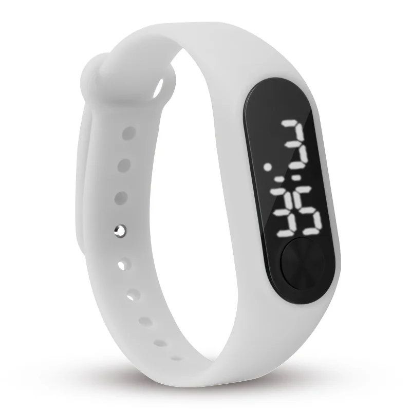 

Fashion Outdoor Simple Sports White LED Digital Bracelet Watch Men Women Colorful Silicone Watches Kids Children Wristwatch Gift
