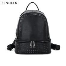 SENDEFN 2017 NEW Backpack Genuine Leather Women Backpack Fashion School Backpack luxury Women Shoulder Bag Youth
