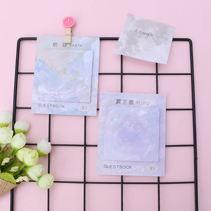 

Planets Series Cute Paper Self-Adhesive Memo Pad Sticky Notes Student Stationery