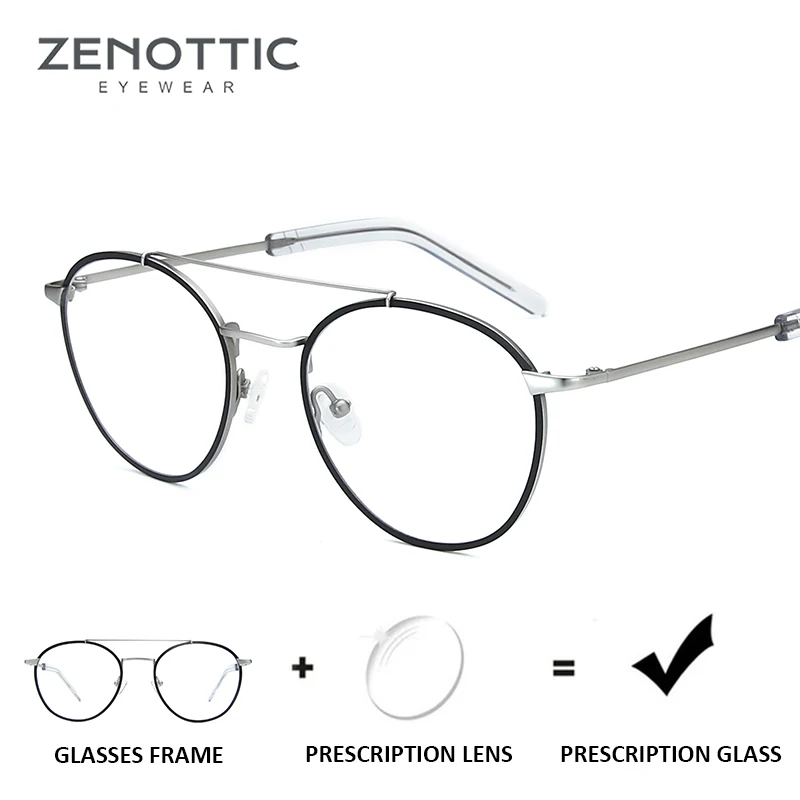 ZENOTTIC Titanium Alloy Prescription Glasses Men W
