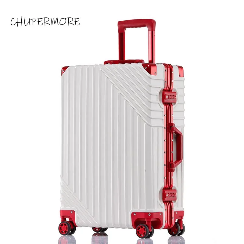 

100% aluminum frame high quality Rolling Luggage Spinner Luxury brand Travel Bags Men Business Suitcase Wheels