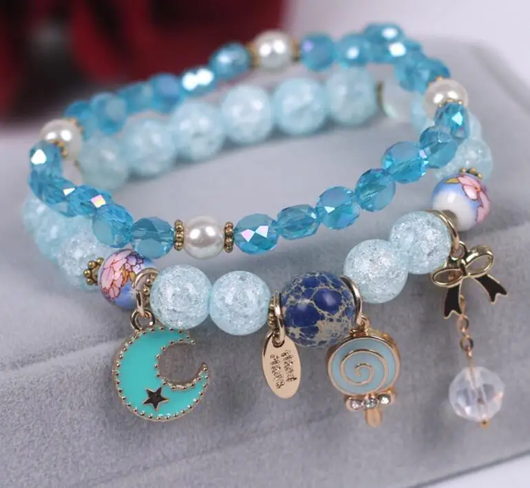 

New arrival 194 23 on sale sky blue pink female gift Bracelet Women Bracelet Creative women bracelets 1 circle free shipping