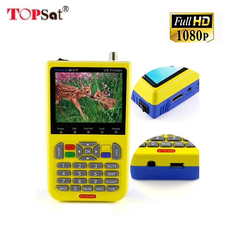 

Digital Meter Freesat V8 Finder HD DVB-S2 FTA LNB Signal Pointer Satellite TV Receiver Tool For Sat Dish Not Included 3.5 inch