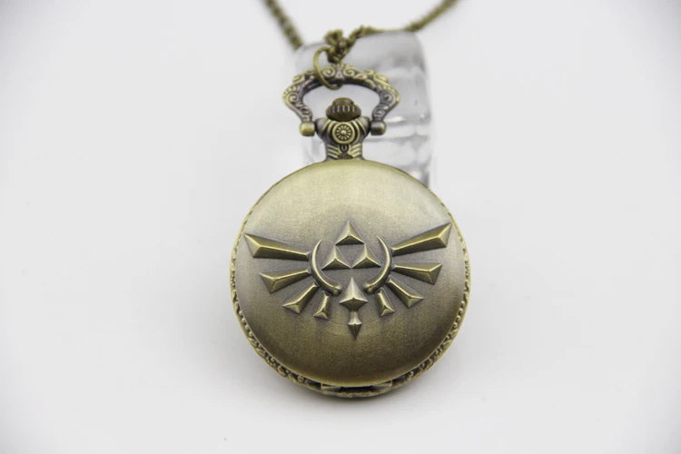 Модные игры Legend of Zelda античная бронза кварцевые карманные часы ожерелье для мужчин Wo мужские часы цепь стимпанк подарок