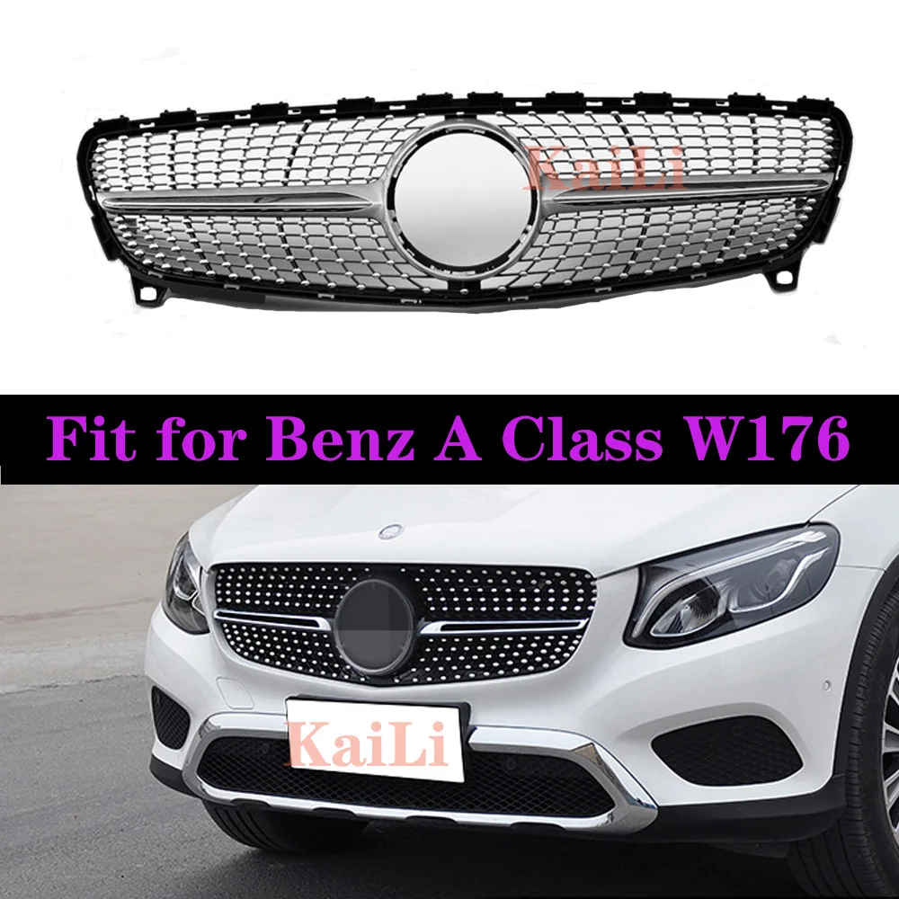 Автогонки грили для Mercedes A класс W176 A45 черная серебряная решетка звезды