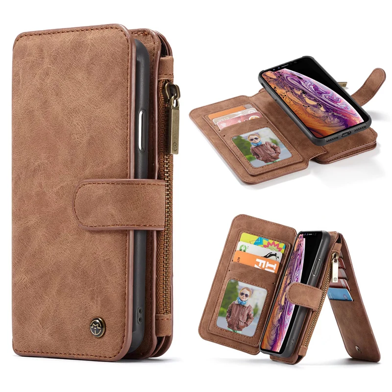 

Multifunction Zipper Wallet Leather Case For iPhone 11 Pro X XS Max XR 6 6s 7 8 Plus For Samsung S7 Edge S8 S9 Plus Note 10 8 9
