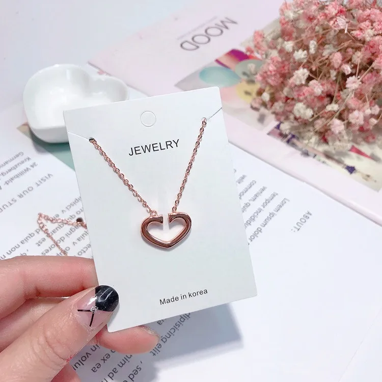 golden heart necklace women Hypoallergenic alloy fadeless fashion jewelry for women girl gift