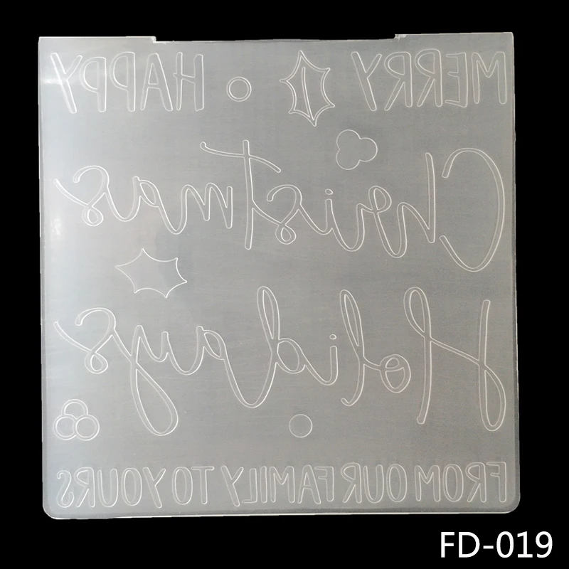

AZSG Holiday blessing Embossing plates Design DIY Paper Cutting Dies Scrapbooking Plastic Embossing Folder