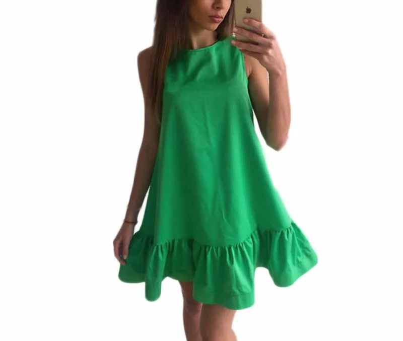 CTS 2016 Autumn Dress Fashion O-Neck Loose Women Mini Dress Ruffles Hem Casual Ladies Dresses Plus Size Womens Clothing 6 Color (12)