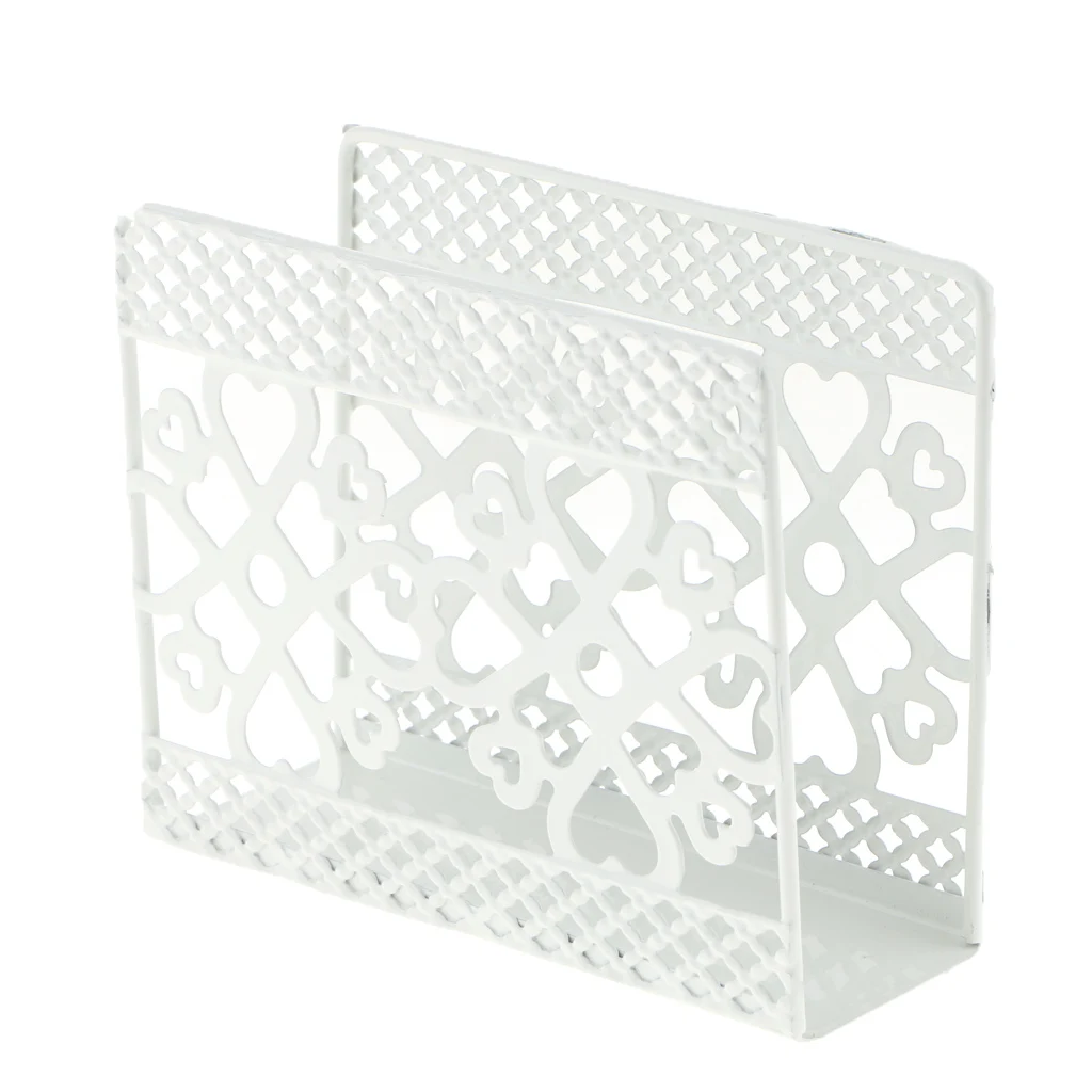 Hollow Out Design Stainless Steel Napkin Holder Paper Dispenser Tissue Rack for Wedding Party Dining Table Decoration