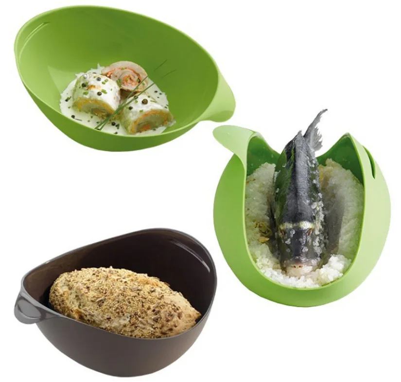 Bake Tools Food Grade Silicone Folding Bowl Steamed Fish Baking Mixing